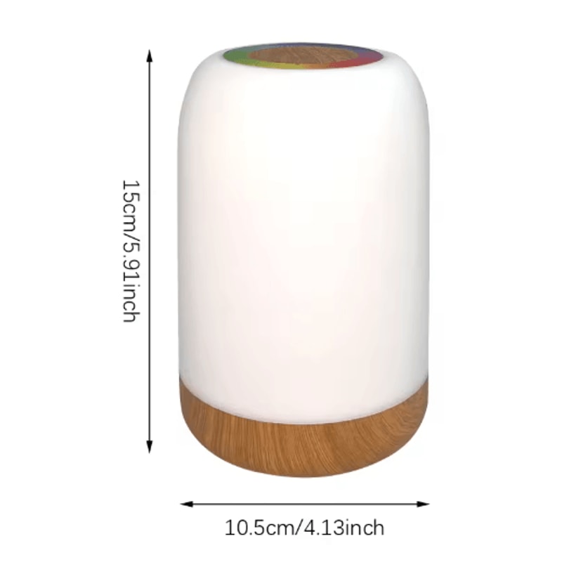 LED Touch Lamp With Dimmable RGB Colors Wood Grain Base 1