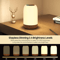 LED Touch Lamp With Dimmable RGB Colors Wood Grain Base 6