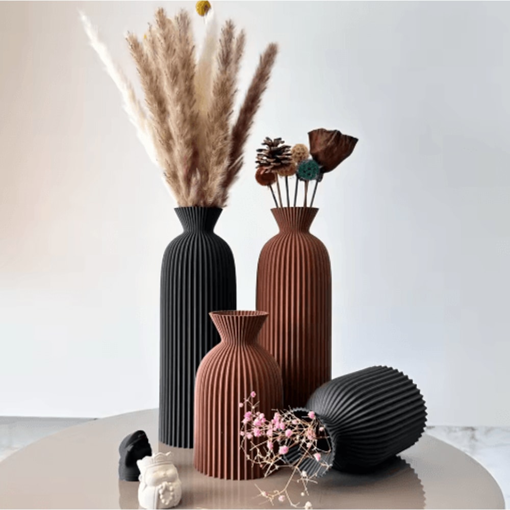 2Piece Wavy Art Dry Vase Set For Home Office Decor 6
