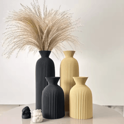 2-piece wavy art dry vase set for home & office decor