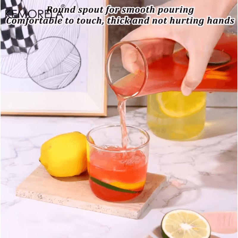 30oz Clear Borosilicate Glass Bedside Water Carafe Set With Tumbler 5