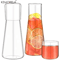 30oz Clear Borosilicate Glass Bedside Water Carafe Set With Tumbler 0