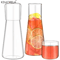 30oz Clear Borosilicate Glass Bedside Water Carafe Set With Tumbler 0