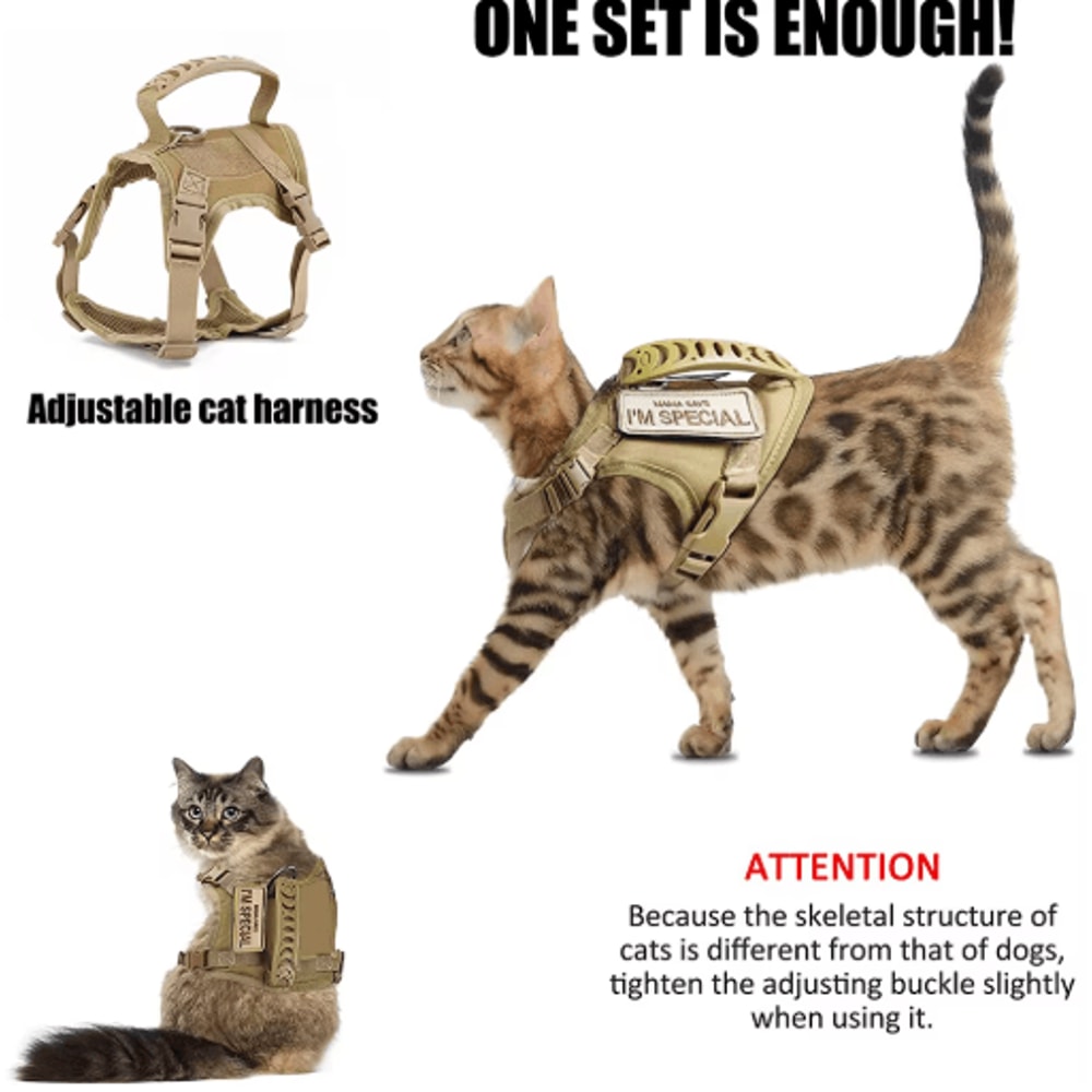 Tactical EscapeProof Cat Harness With Control Handle 10