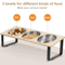 Elevated Cat Bowls Feeder With 15 Tilt 3 Stainless Steel Bowls 4