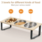 Elevated Cat Bowls Feeder With 15 Tilt 3 Stainless Steel Bowls 4