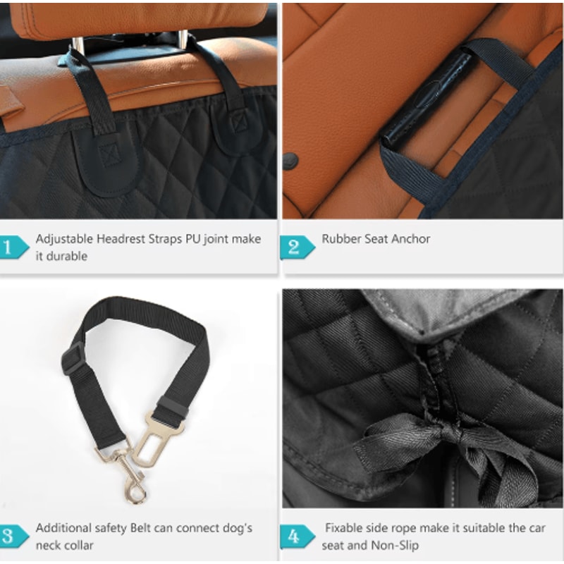 Waterproof Dog Car Seat Cover With ArmrestCompatible Design 6