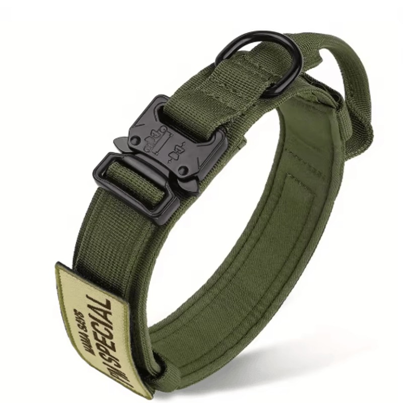 HeavyDuty Tactical Dog Collar With Handle For Training Walking 4