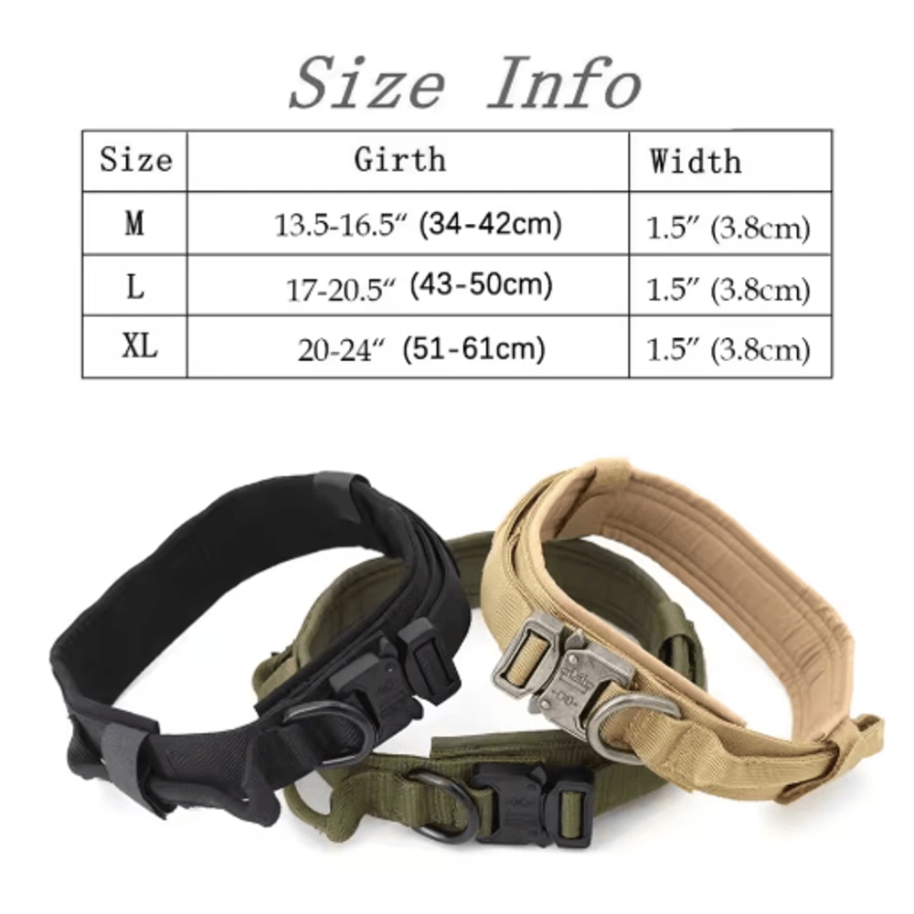 HeavyDuty Tactical Dog Collar With Handle For Training Walking 9