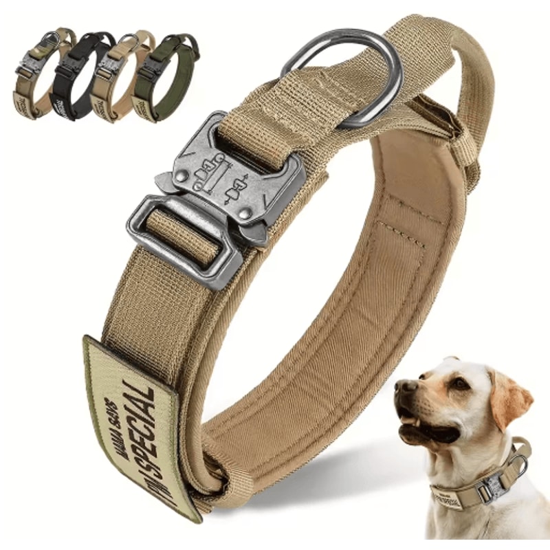 HeavyDuty Tactical Dog Collar With Handle For Training Walking 13