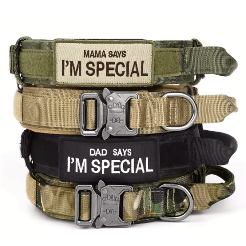 HeavyDuty Tactical Dog Collar With Handle For Training Walking 0