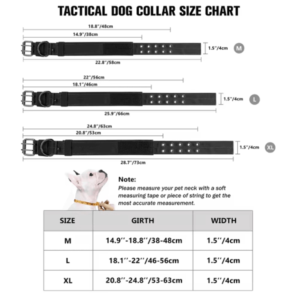 Durable Tactical Dog Collar Military Nylon Collar For Medium Large Dogs 6
