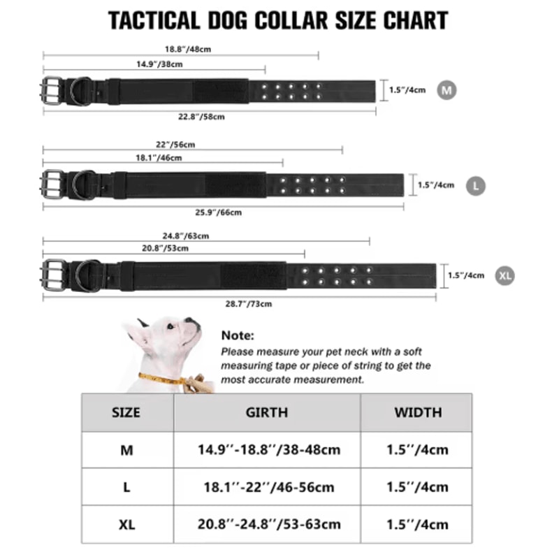 Durable Tactical Dog Collar Military Nylon Collar For Medium Large Dogs 6