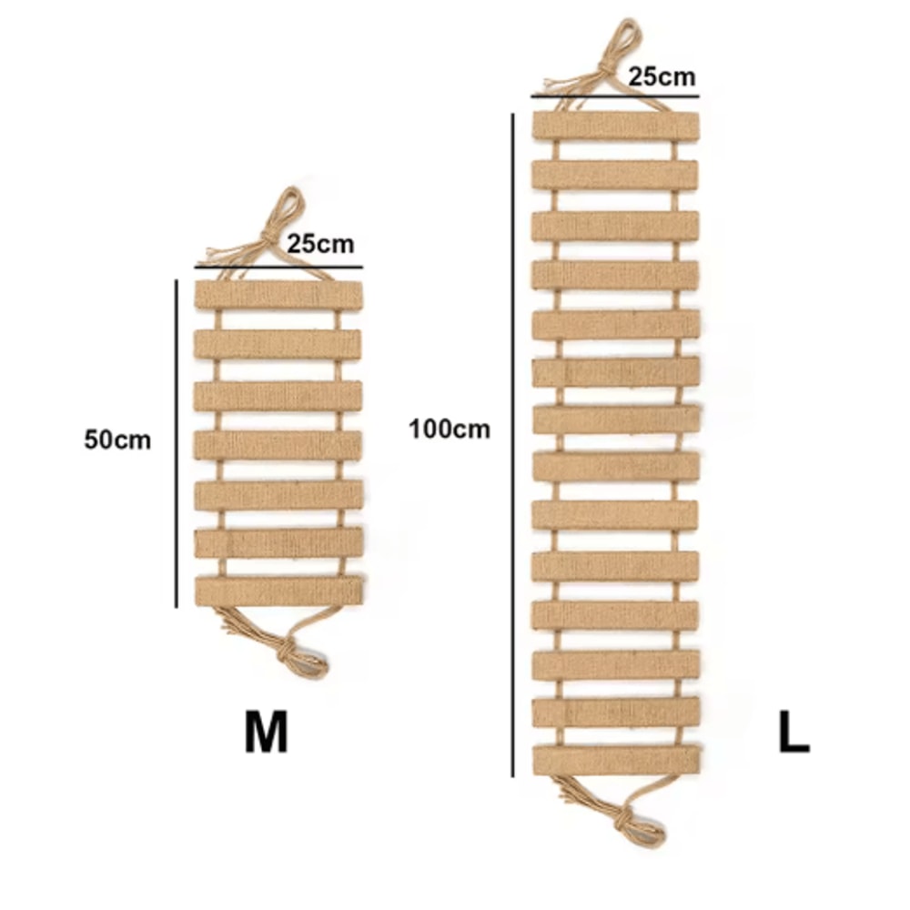 Wooden Cat Climbing Frame Bridge With Sisal Rope Ladder 3