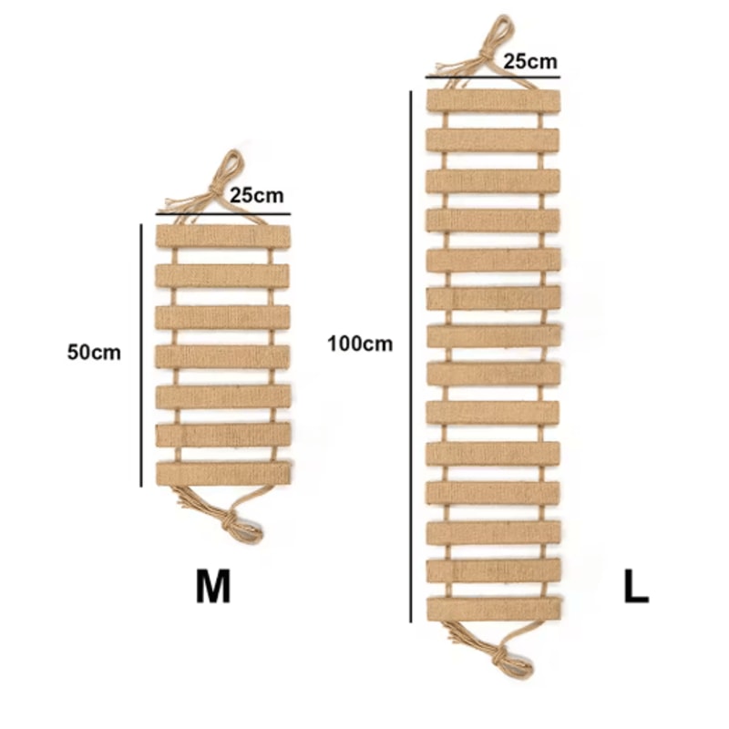Wooden Cat Climbing Frame Bridge With Sisal Rope Ladder 3