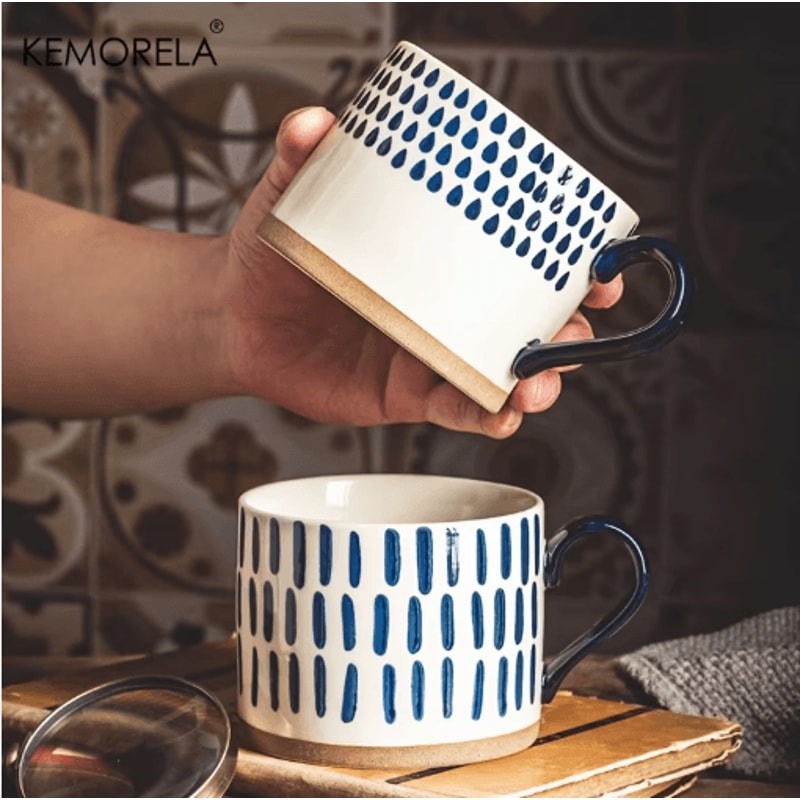 KEMORELA Japanese Ceramic Cup For Coffee Milk Breakfast Drinks 0