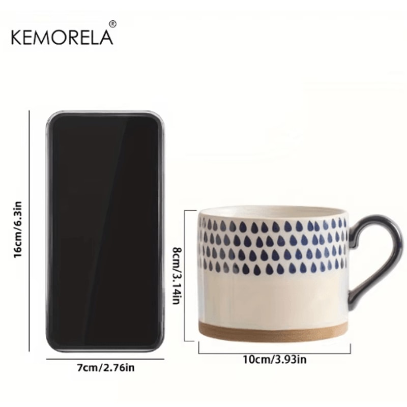 KEMORELA Japanese Ceramic Cup For Coffee Milk Breakfast Drinks 5