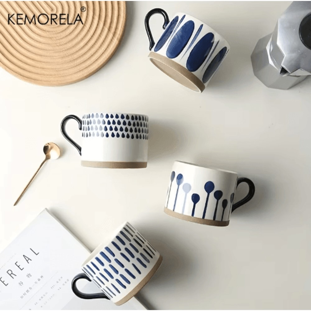 KEMORELA Japanese Ceramic Cup For Coffee Milk Breakfast Drinks 6