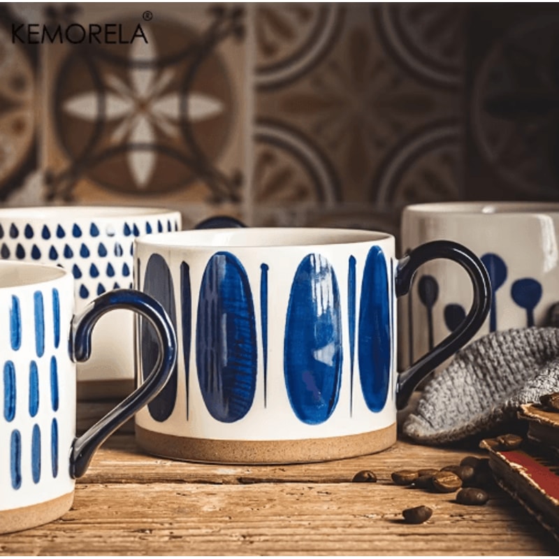 KEMORELA Japanese Ceramic Cup For Coffee Milk Breakfast Drinks 8