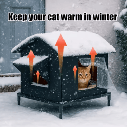 elevated moisture-proof pet house bed for cats & small dogs