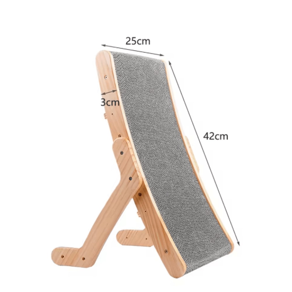 Premium 3in1 Wooden Cat Scratcher Board With Cozy Bed Claw Couch 2