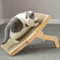 Premium 3in1 Wooden Cat Scratcher Board With Cozy Bed Claw Couch 0