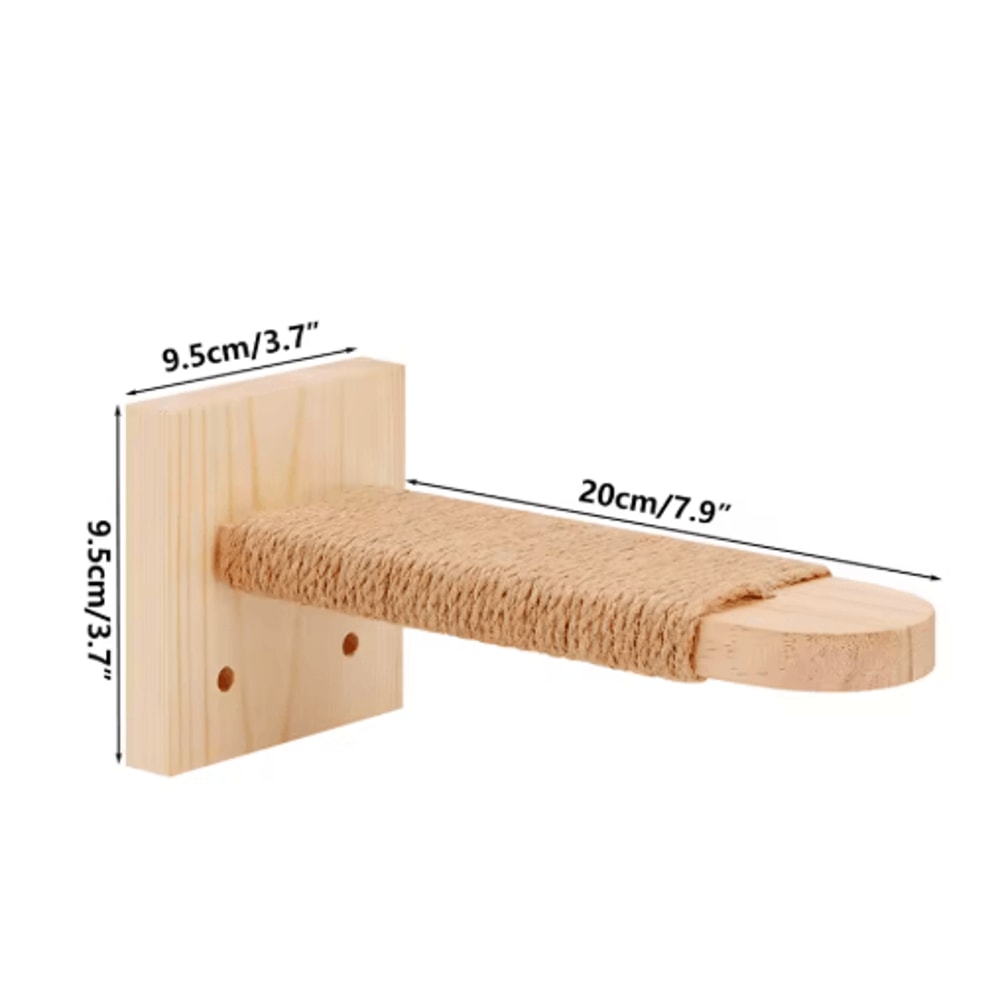 Premium Indoor Wooden Cat Wall Steps Climbing Kitten Ladder With Sisal Rope Scratching Post 3