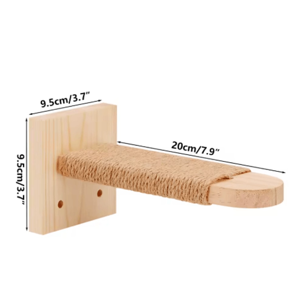 Premium Indoor Wooden Cat Wall Steps Climbing Kitten Ladder With Sisal Rope Scratching Post 8