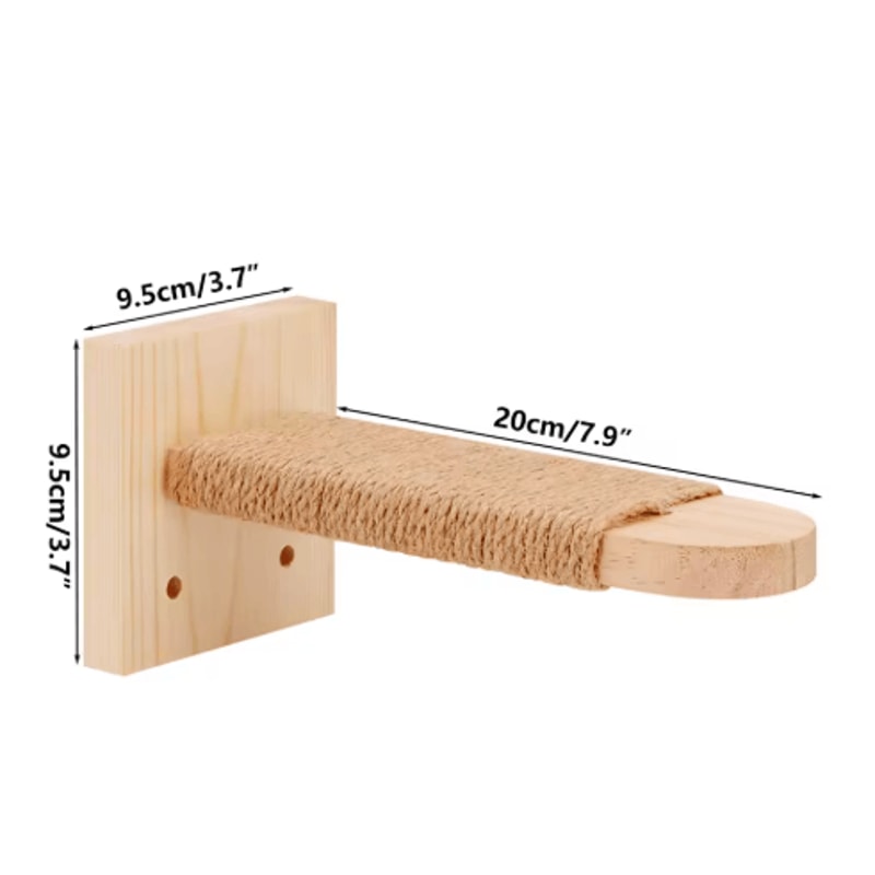 Premium Indoor Wooden Cat Wall Steps Climbing Kitten Ladder With Sisal Rope Scratching Post 8