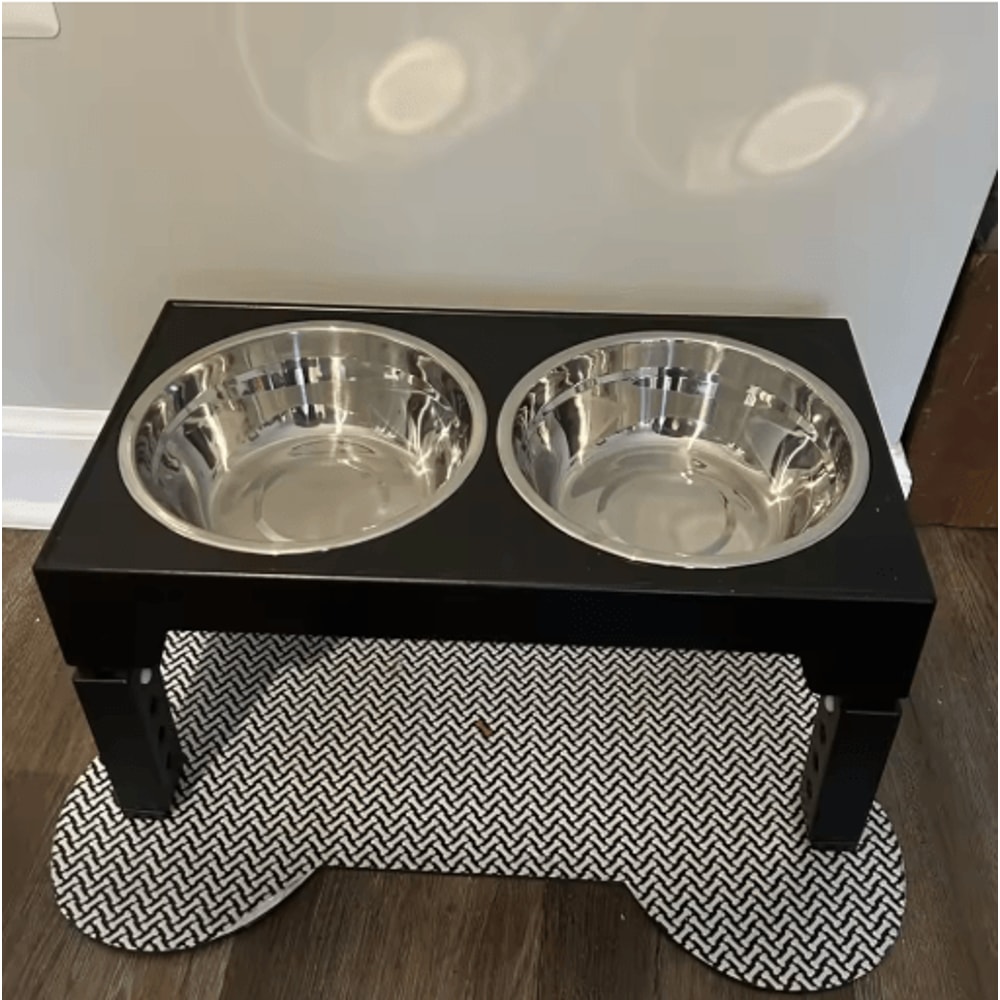 Adjustable Elevated Dog Feeder With Double Stainless Steel Dog Bowls For Small Medium Large Dogs 3