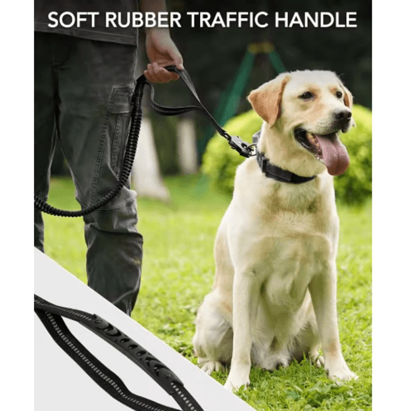 HeavyDuty Tactical Dog Leash With Shock Absorber Dual Padded Handles 10