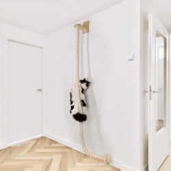 140cm wall-mounted sisal rope cat climber tree vertical jungle gym & cat scratching post for indoor cats