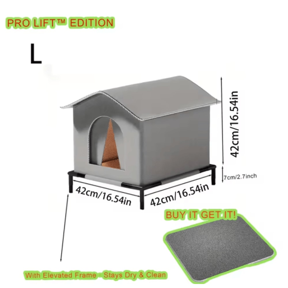 Warm Waterproof Stray Cat House With Insulated Mat Foldable Outdoor Pet Cave Bed For Cats Small Do 1