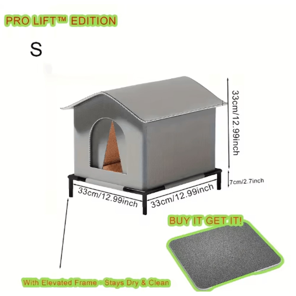 Warm Waterproof Stray Cat House With Insulated Mat Foldable Outdoor Pet Cave Bed For Cats Small Do 3