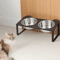 15 Tilted Elevated Cat Feeder With Double Stainless Steel Cat Bowls Cute Metal Stand 2