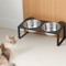15 Tilted Elevated Cat Feeder With Double Stainless Steel Cat Bowls Cute Metal Stand 2
