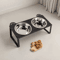 15 Tilted Elevated Cat Feeder With Double Stainless Steel Cat Bowls Cute Metal Stand 6