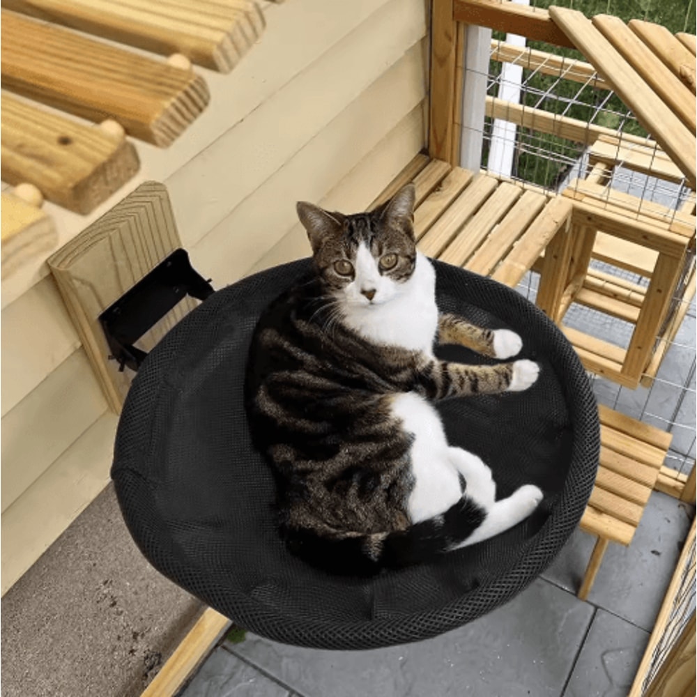 Foldable WallMounted Cat Hammock Bed Breathable Cat Wall Shelf For Sleeping Playing Climbing 0