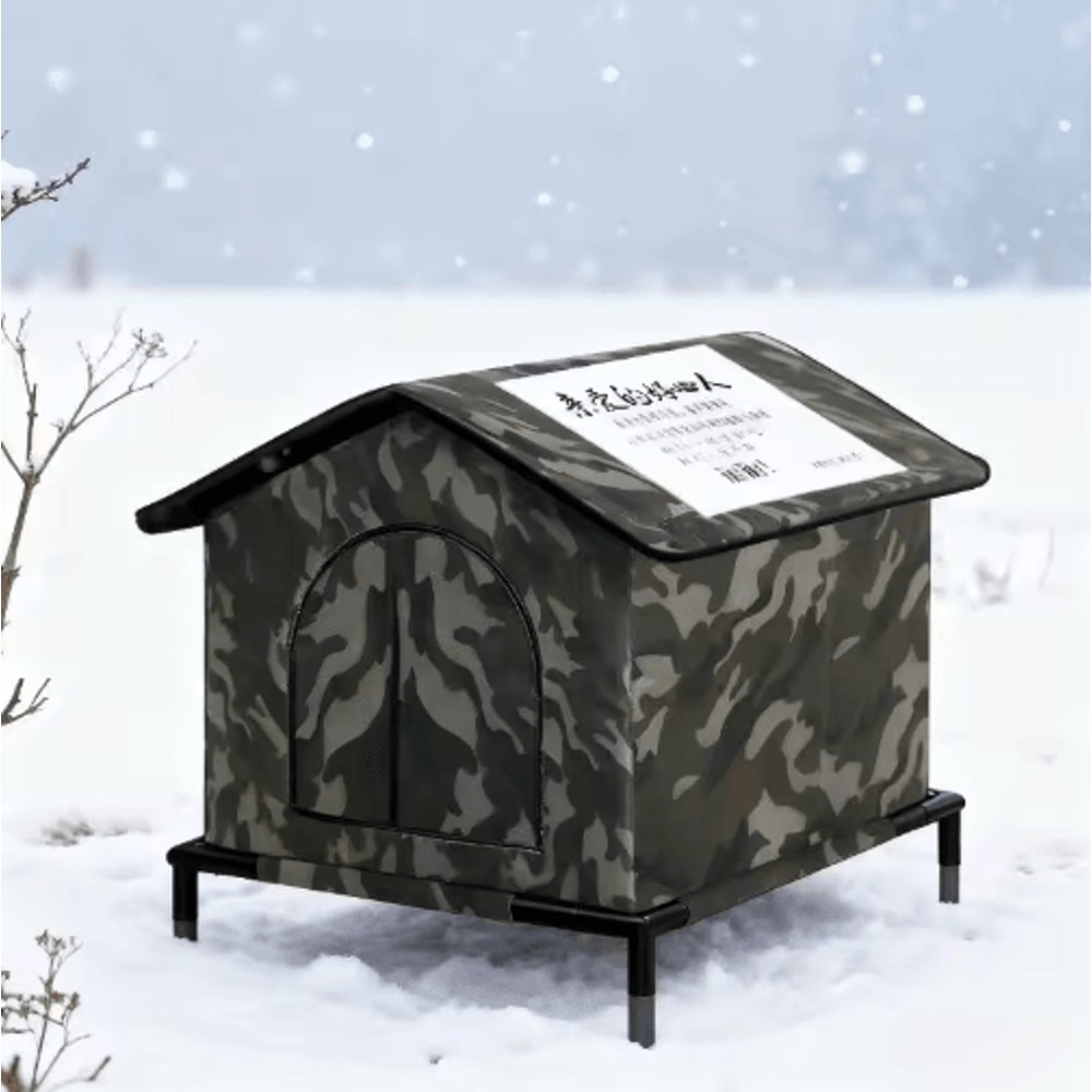 Insulated Outdoor Cat House With Shelf Warm Homeless Cat Shelter For Multiple Kittens 3