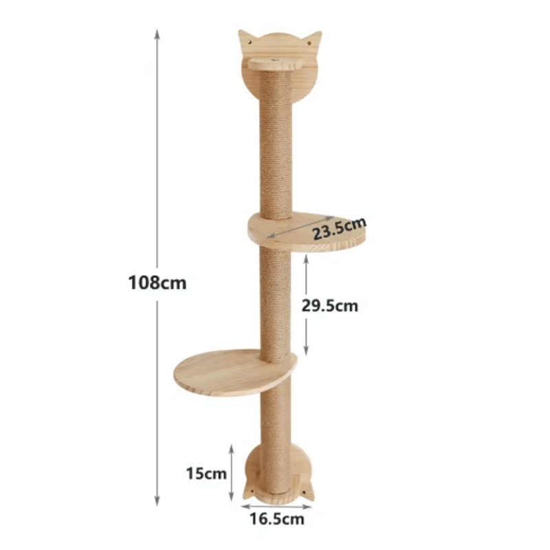 WallMounted Cat Scratching Posts With Dual Perches Sisal Cat Tree Tower Climbing Shelves 1