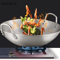 KEMORELA Premium Stainless Steel Wok Uncoated DoubleHandle Chef Pan For HighHeat StirFry 0