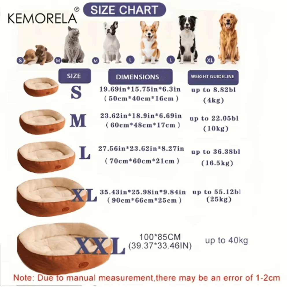 Plush Oval Pet Bed Thickened Machine Washable Dog Cat Cushion For AllSeason Comfort 5