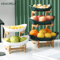 Modern Wooden ThreeLayer Fruit Plate MultiTier Snack Dessert Serving Stand 10