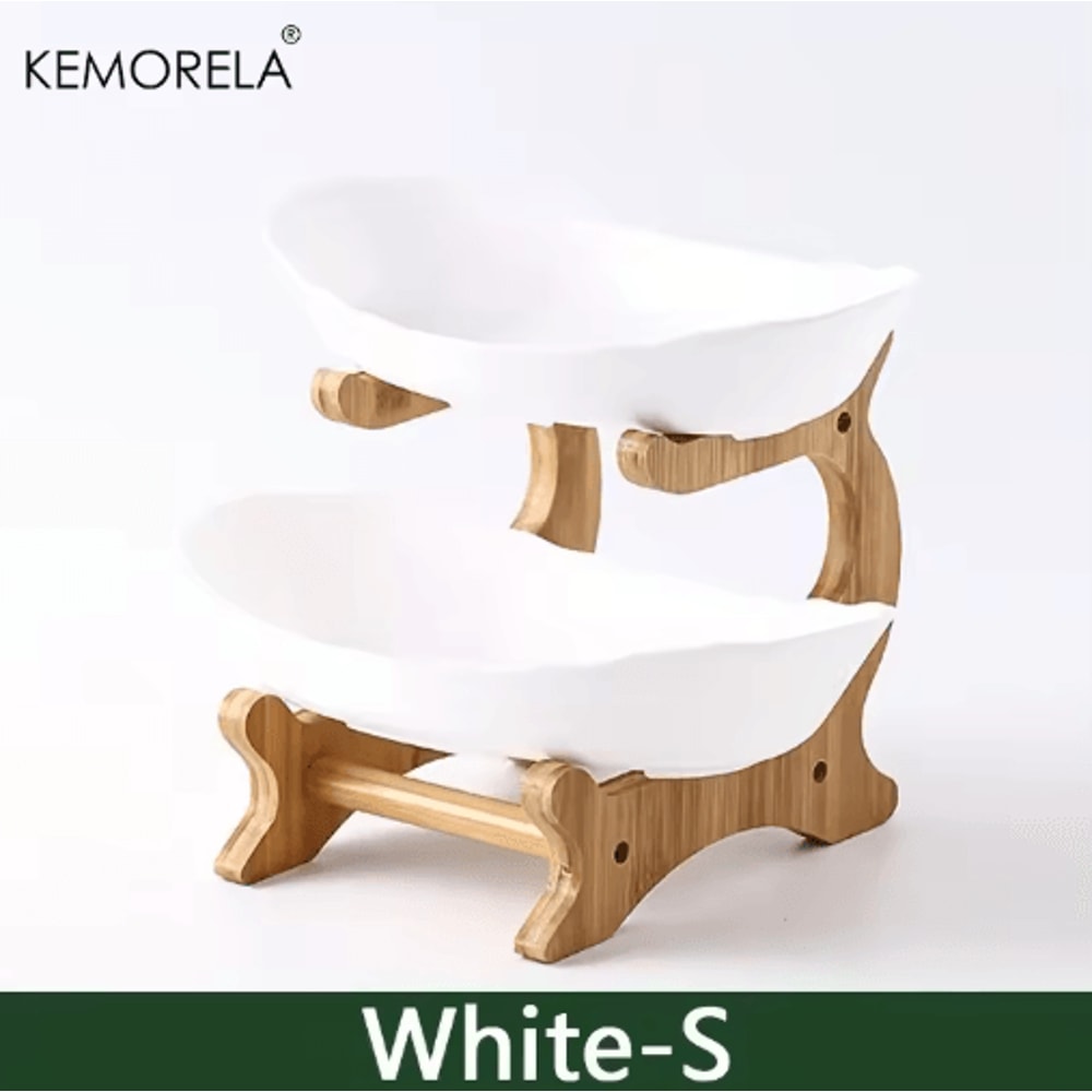 Modern Wooden ThreeLayer Fruit Plate MultiTier Snack Dessert Serving Stand 3