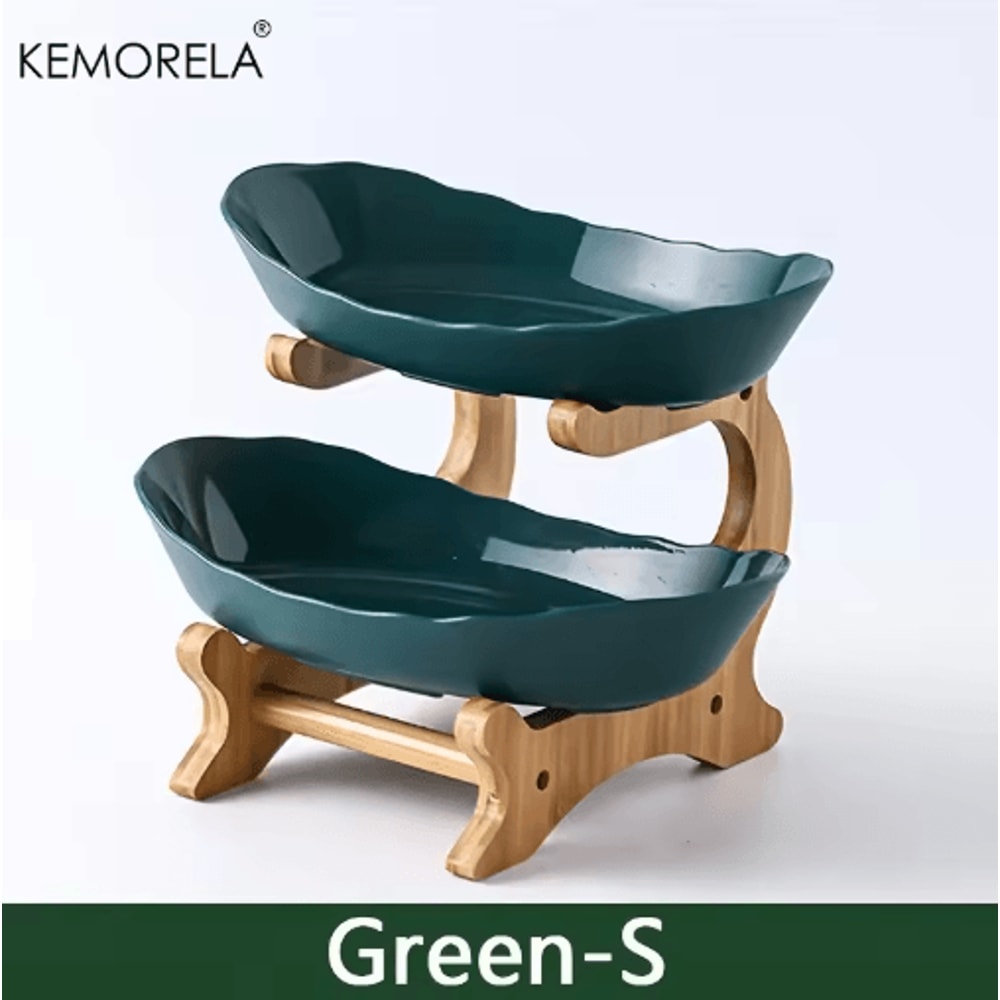 Modern Wooden ThreeLayer Fruit Plate MultiTier Snack Dessert Serving Stand 5