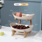 Modern Wooden ThreeLayer Fruit Plate MultiTier Snack Dessert Serving Stand 6