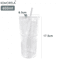 600ML Stripe Glass Cup With Lid Straw Transparent Glass Drinking Mug For Iced Coffee Juice Water 2