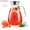 2L Glass Pitcher With Lid Handle HeatResistant Glass Water Jug For Hot Cold Drinks 5