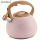 KEMORELA 3L Stainless Steel Whistling Kettle HeatResistant Hammered Teapot With Wooden Handle 3