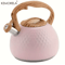 KEMORELA 3L Stainless Steel Whistling Kettle HeatResistant Hammered Teapot With Wooden Handle 3